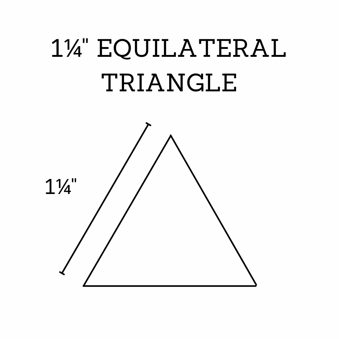 Equilateral Triangles 100 x 1¼ inch, tasasivuinen kolmiomallineet paperia