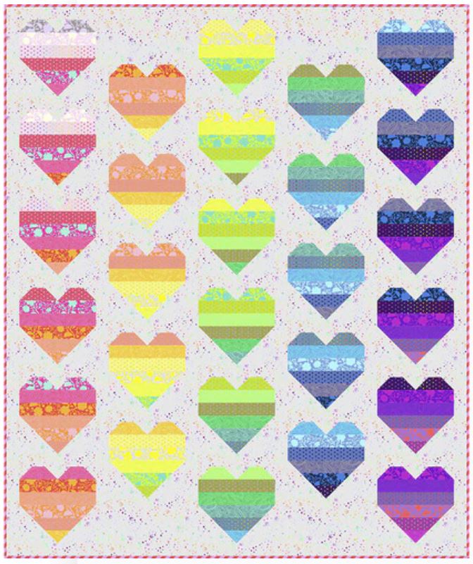 Floating Hearts Free Quilt Pattern