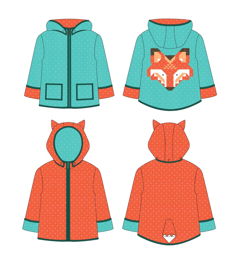 Little Fox Coat Pattern Annie Brady BC-Q004 Pikkukettu takki kaava