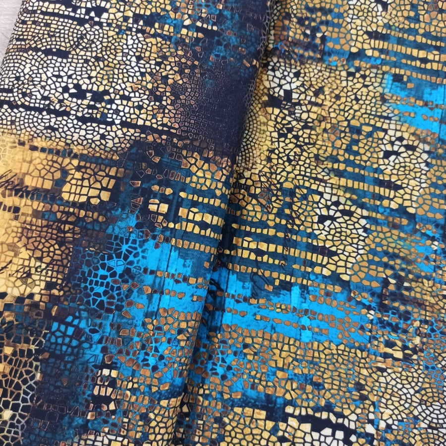Tim Holtz, Abandoned Glided Mosaic - Gold PWTH140.GOLD puuvillakangas