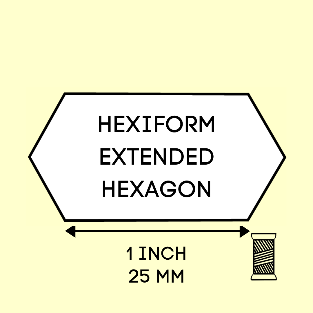Hexiform Extended Hexagon 1 tuuma (25 mm) pidennetty kuusikulmio-malline 60 kpl