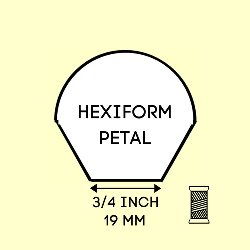 Hexiform Hexagon Petal 3/4 tuumaa (19 mm) kuusikulmioteriö-malline 60 kpl