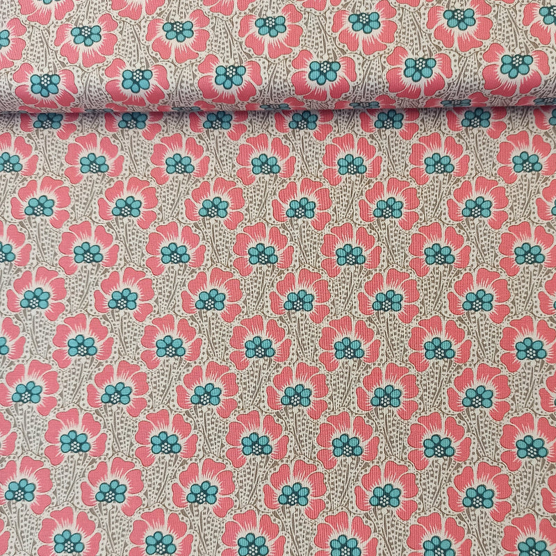 Cotton Beach 100330 Ocean Flower Grey | Tilda