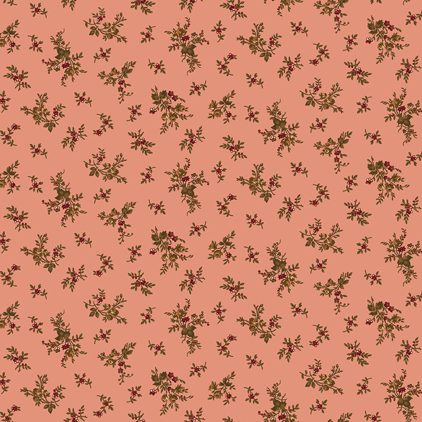 Kim Diehl, Chocolate Covered Cherries - 202-22 Pink Floral puuvillakangas