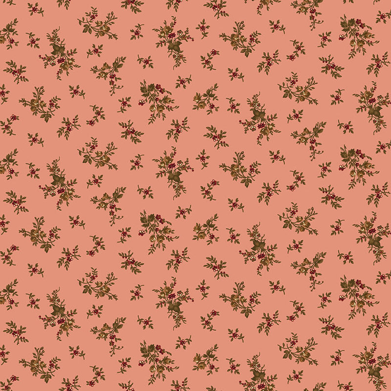 Kim Diehl, Chocolate Covered Cherries - 202-22 Pink Floral puuvillakangas
