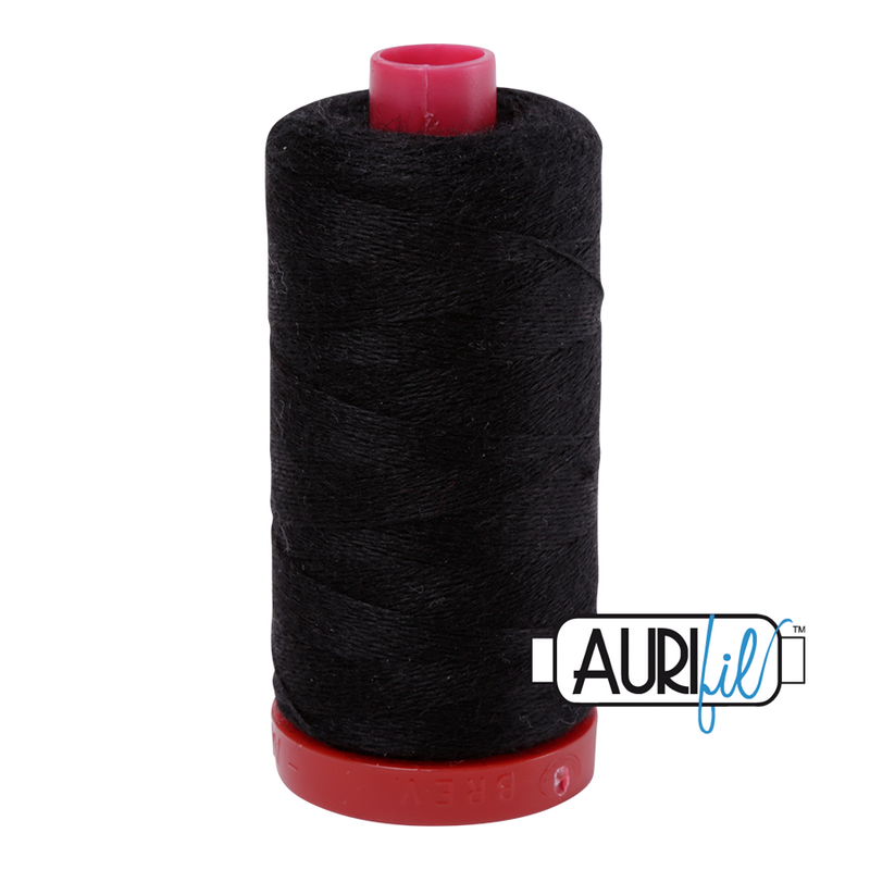 Aurifil Lana 12wt 8692 Black villasekoite -ompelulanka