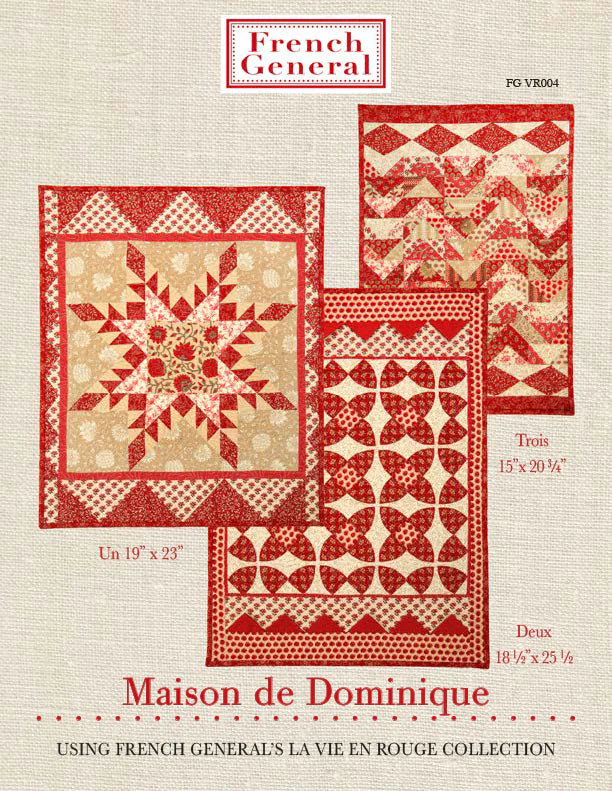 Dominique Quilt Patterns French General FG-VR004 tre quiltningsinstruktioner