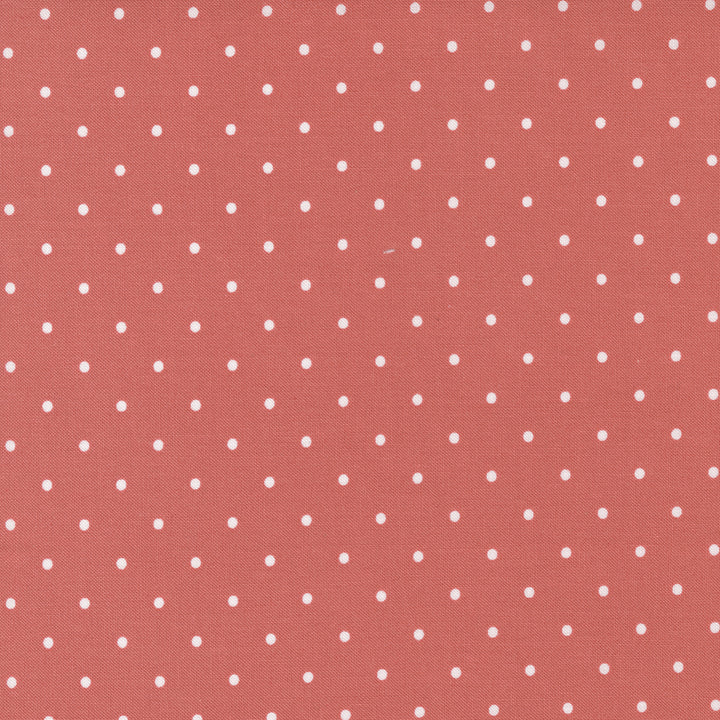 Lella Boutique Country Rose 5175-13 Tea Rose Magic Dot puuvillakangas, vaaleanpunainen tausta ja pienillä täplillä.