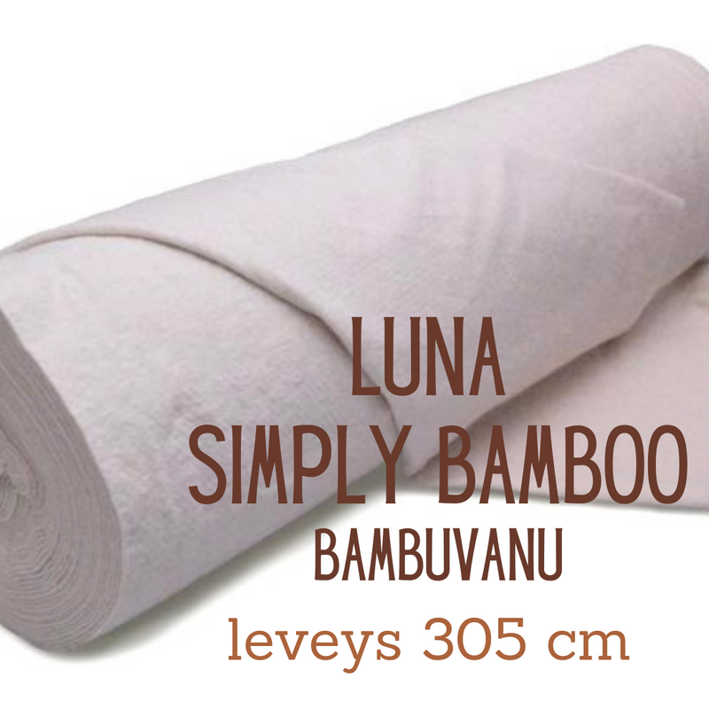 Luna Simply Bamboo valkoinen bambuvanu 305 cm leveä – pehmeä, kevyt ja hengittävä ekologinen vanu tilkkutöihin