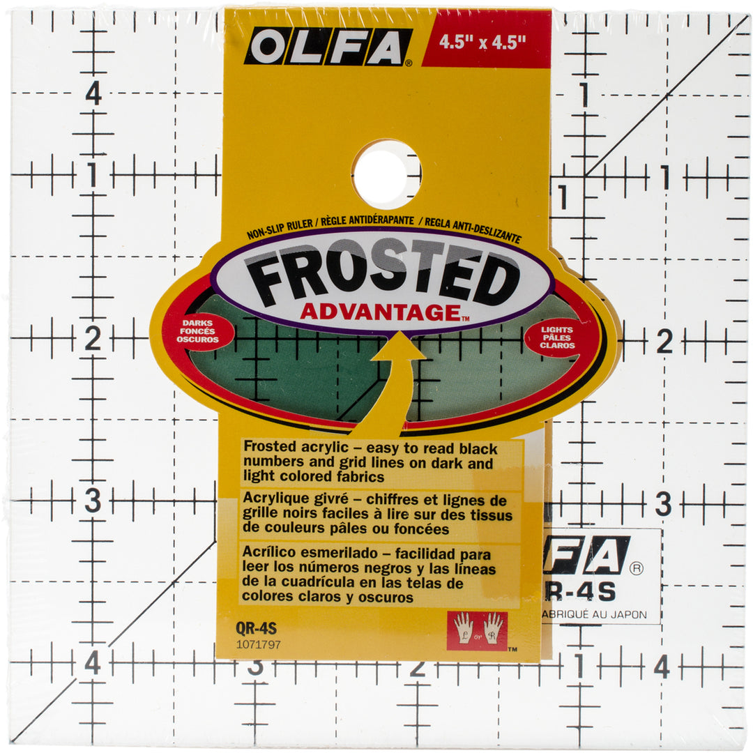 Olfa Frosted QR-4S ruler 4.5x4.5 inches