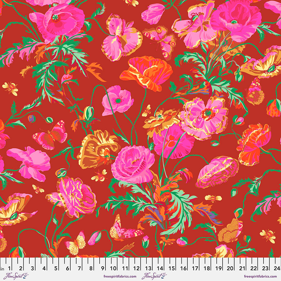 Kaffe Fassett, August 2022 - Meadow, Red PWPJ116.RED puuvillakangas