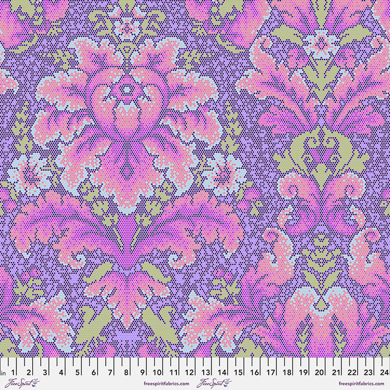 Tula Pink, Parisville (Deja Vu) - Damask Dot - Violet PWTP189.VIOLET puuvillakangas