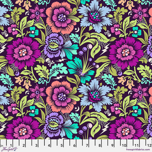 Tula Pink, Nightshade (Deja Vu) - Spider Blossom - Equinox PWTP206.EQUINOX puuvillakangas