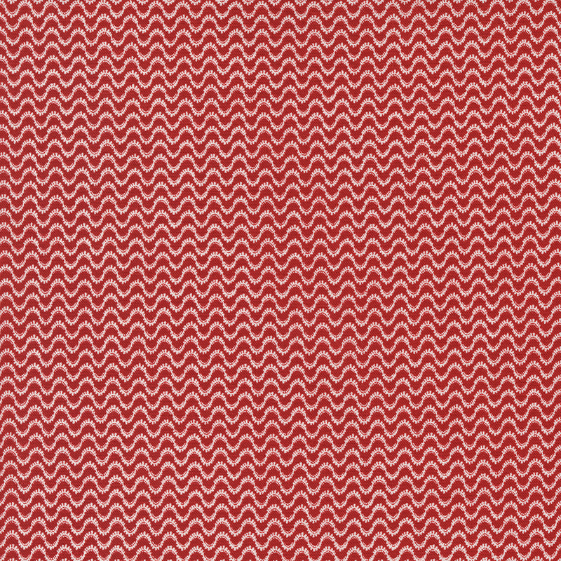 Primitive Gatherings Red and White Gatherings 49193-13 Crimson Meander -puuvillakangas, syvänpunainen aaltokuosi, 100% puuvillaa, leveys ~110 cm