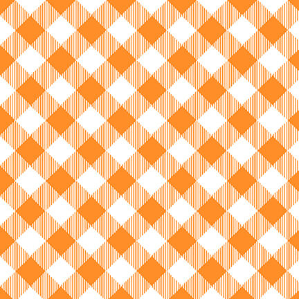 Priscilla Blain Priscilla's Plaids Orange 9300-30, kirkkaan oranssi vinoruutukuosi puuvillakangas