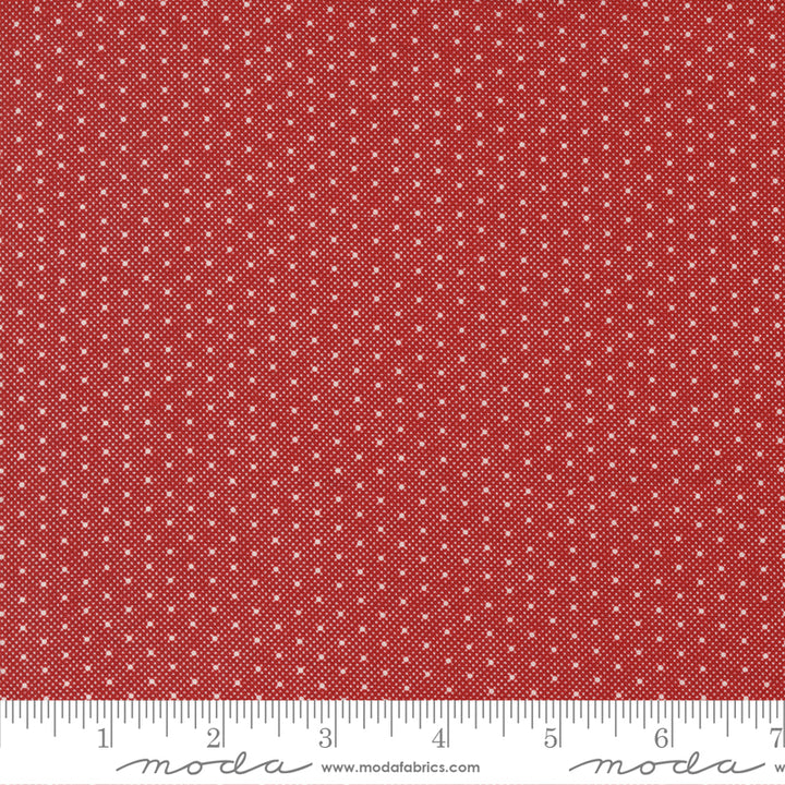 Primitive Gatherings Red and White Gatherings 49199-16 Crimson Dots -puuvillakangas, syvänpunainen täpläkuosi, 100% puuvillaa, leveys ~110 cm