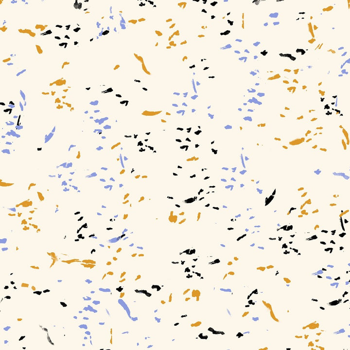 Ruby Star Society Sketchbook RS4070-12 Dusk – abstrakti siveltimenjälkikuosi luonnonvalkoisella puuvillakankaalla.