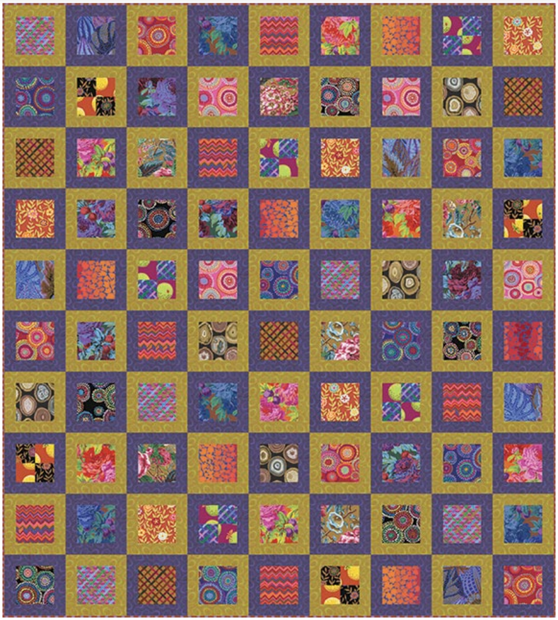Square in Square Quilt- Kaffe Fassett tilkkutyöohje ILMAINEN