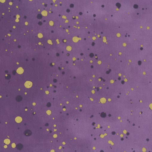 Lähikuva V&Co Ombre Galaxy Metallic Mauve 10873-319M -puuvillakankaasta, jossa on metallinhohto ja liukuvärjäys.