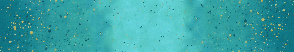 Lähikuva V&Co Ombre Galaxy Metallic Lagoon 10873-209M -puuvillakankaasta, jossa on metallinhohto ja liukuvärjäys.