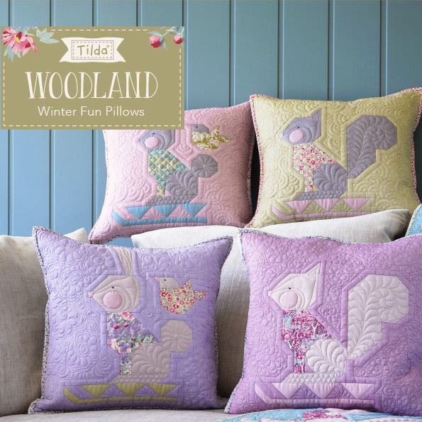 Tilda, Woodland Winter Fun Pillows Quilt Pattern, tyynyn tilkkutyöohje, ILMAINEN