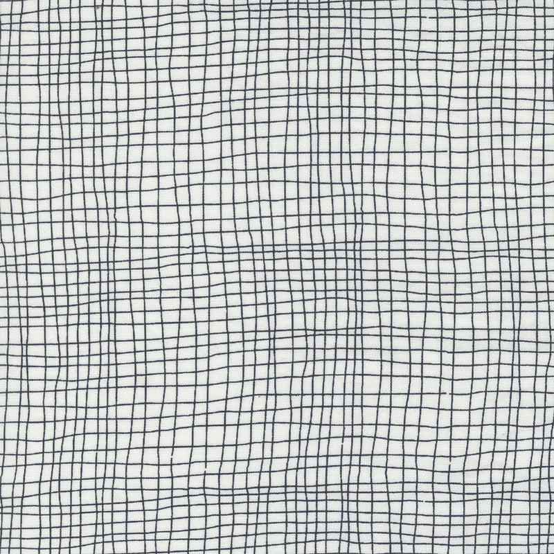  Zen Chic Filigree 1815-12 Grids Off White – valkoinen puuvillakangas, jossa tyylikäs ruudukkokuvio. Sopii tilkkutöihin ja käsityöprojekteihin