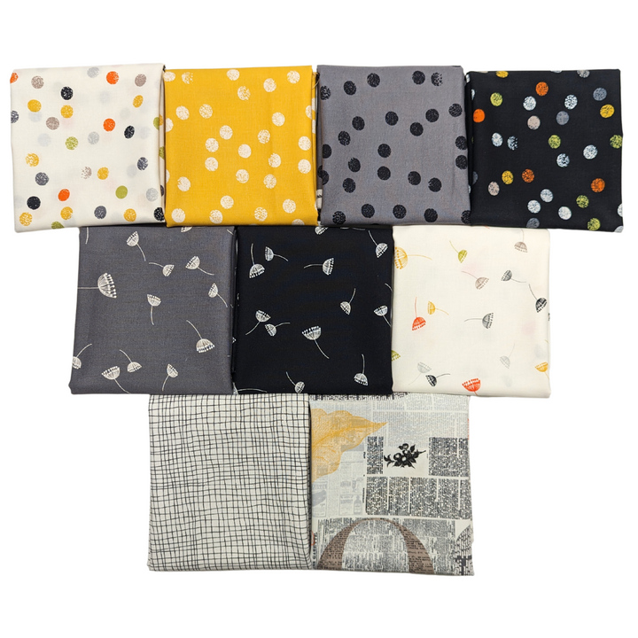 Zen Chicin Filigree kokoelman kanaita 9 kappale Fat Quarter puuvillakangas nippu