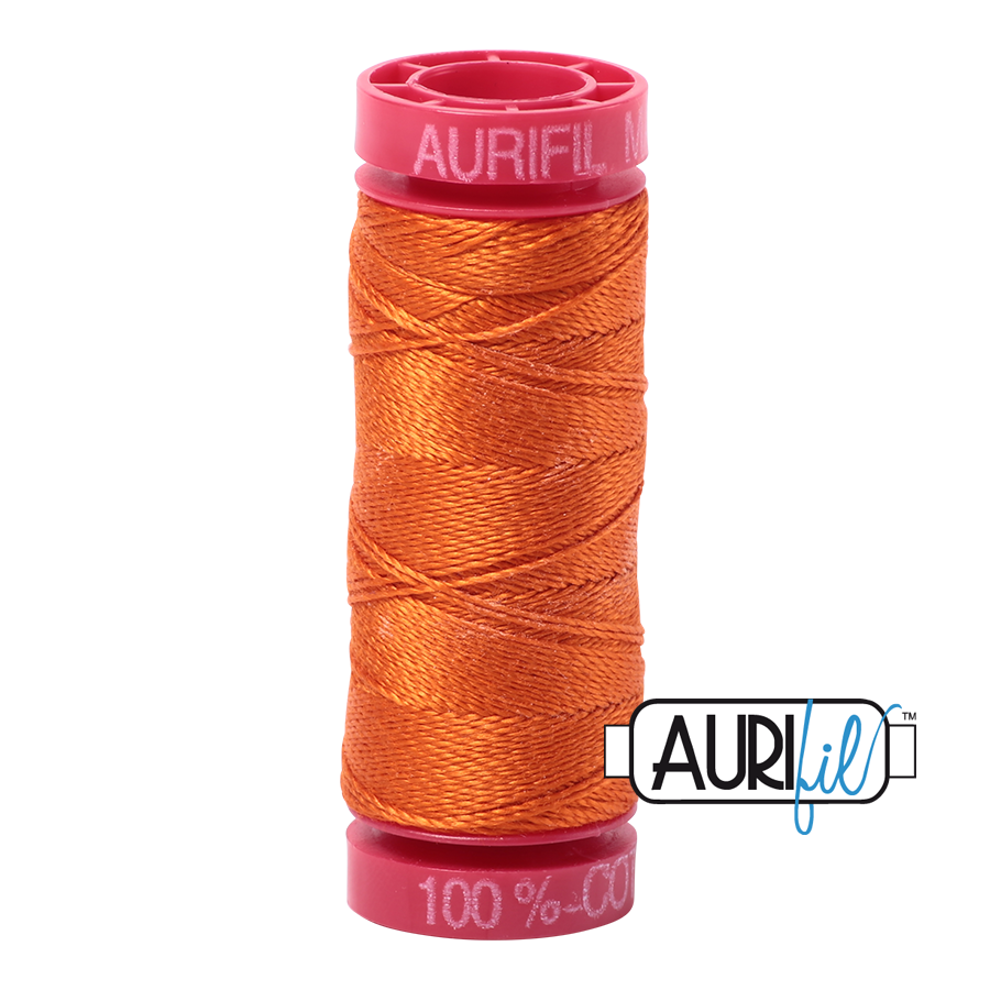 Aurifil 12wt 2235 Orange 100% puuvillalanka pieni, ompeluun, tikkaamiseen ja kirjontaan