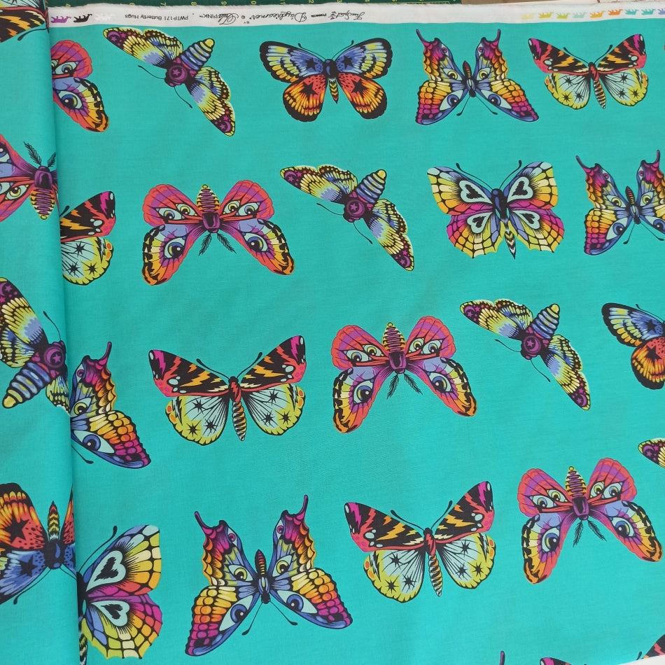 Tula Pink, Daydreamer, Butterfly Hugs Lagoon PWTP171.LAGOON puuvillakangas