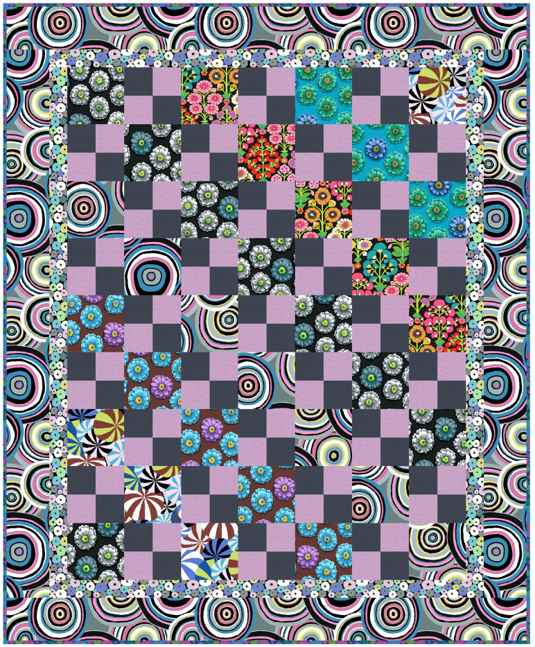 Checkerboard Circles Quilt - Kaffe Fassett tilkkutyöohje ILMAINEN