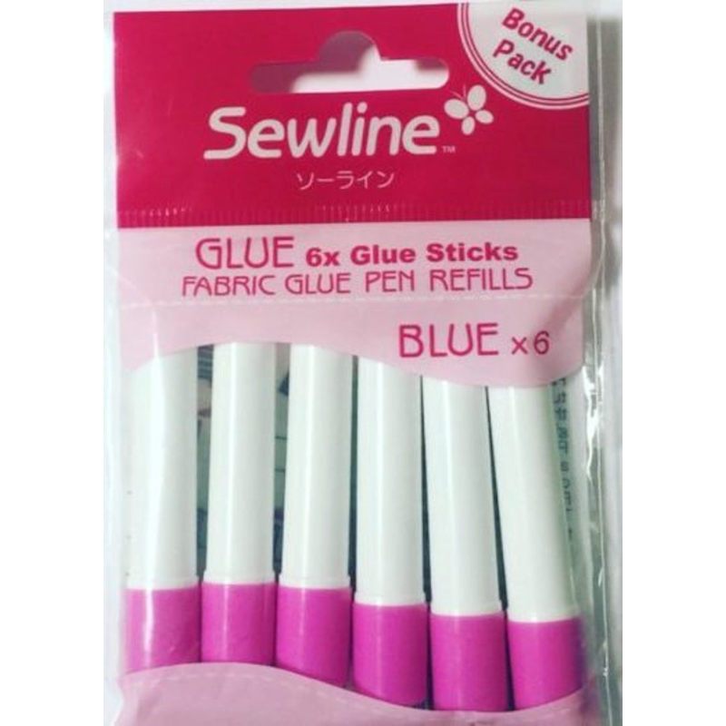 Sewline glue pen refill set of 6, blue
