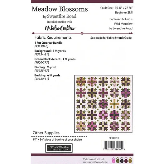Meadow Blossoms Quilt Pattern Sweetfire Road SFR00-10 tilkkutyöohje